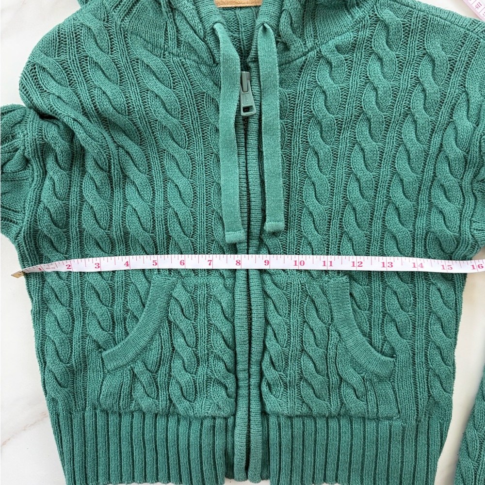American Eagle Outfitters Green Hooded Cardigan - Picture 6 of 7